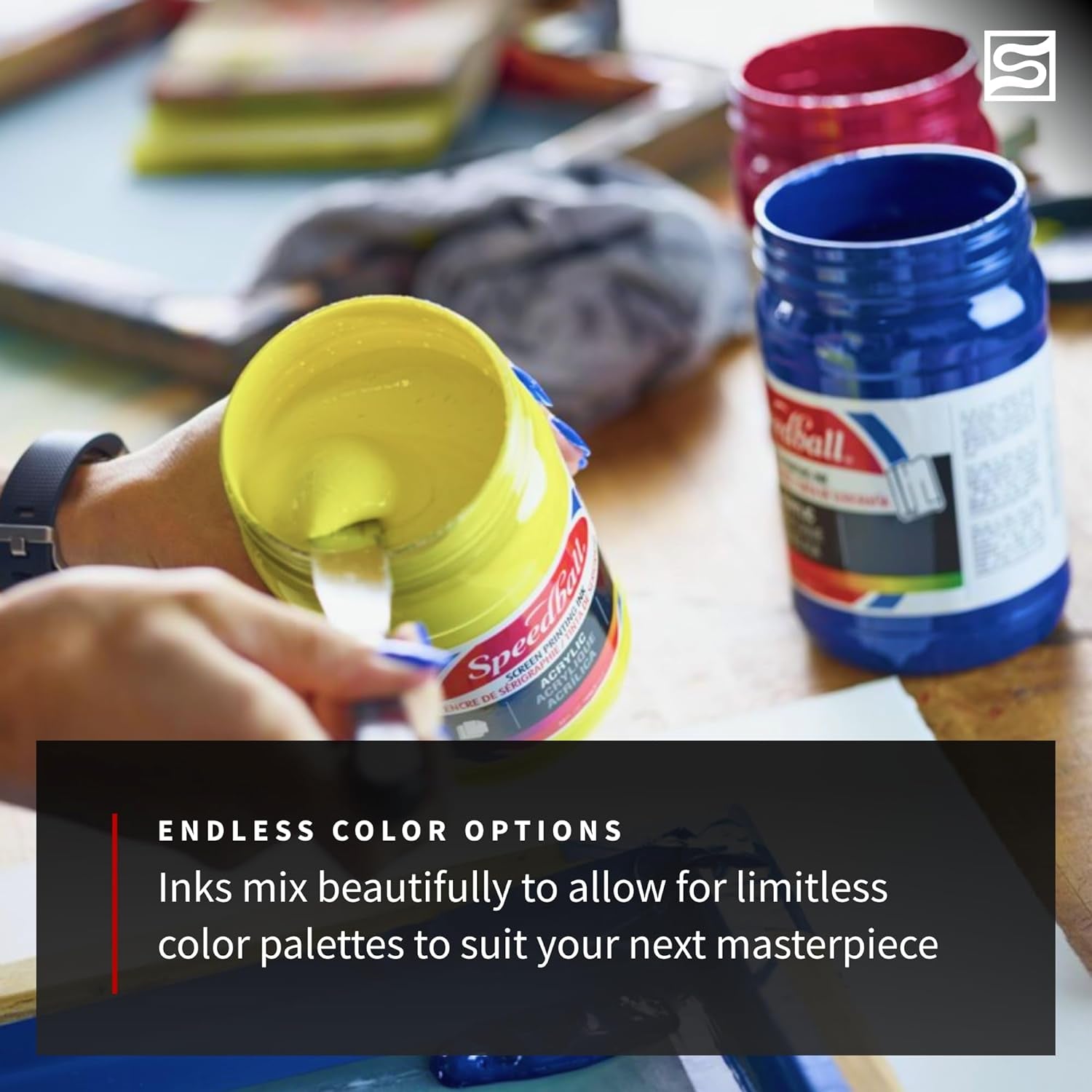 Fabric Screen Printing Ink Starter Set, 6-Colors, 4-Ounce for T-Shirt and Silkscreen Printmaking