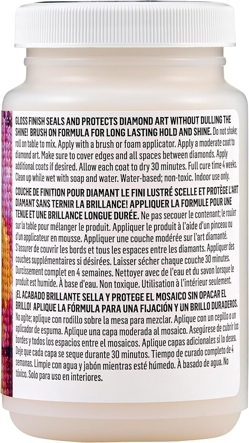 Top Coat, Premium All-In-One Glue, Sealer, and Finish Perfect for Preserving Diamond Puzzle Arts and Crafts Projects, CS27590, Clear