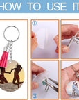 120 Pcs Acrylic Keychain Blank with Key Rings: Tassels Key Chain for Craft,Bulk Keychain Rings,Key Chain Kit for Girls, Silver