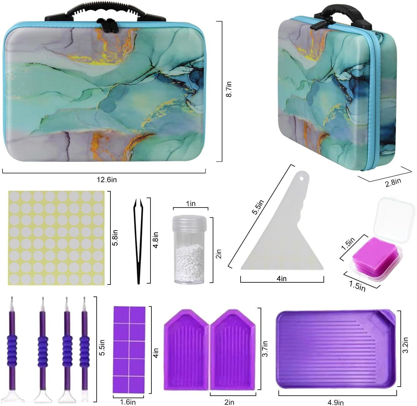 70 Slots Diamond Painting Storage Container, Diamond Painting Accessory Kit with Tools, Shockproof Storage Box for Diamond Art Craft Jewelry Bead Rhinestone Organizer.