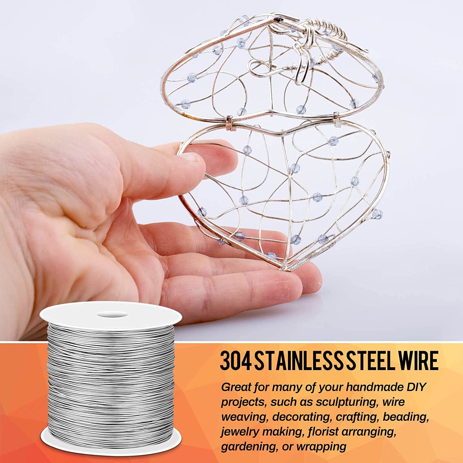 22 Gauge Stainless Steel Wire for Jewelry Making, Bailing Wire Snare Wire Wrapping for Craft and Jewelry Making