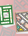 Splicing Rectangular Background Board Cutting Dies for Card Making Frame Background Die Cuts Carbon Steel Embossing Stencils Template for DIY Scrapbooking Album Craft Decor