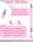 2 Pcs Diamond Painting Pen with 40 Pcs Diamond Painting Wax Diamond Painting Pen Replacement Wax Glue Diamond Art Accessories and Tool Quickly Pick up Beads Gems for DIY Painting Craft
