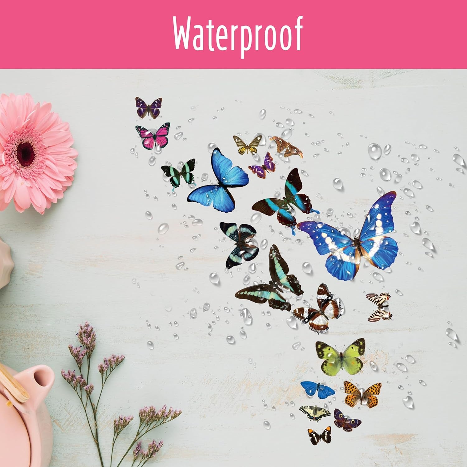 400+ PCS Realistic Butterfly Stickers, Self-Adhesive PVC Vintage Butterfly Stickers for Scrapbook, Laptop, Journal, DIY Project, Window, Envelope Spring Themed Party Decors
