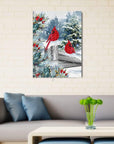 Winter Cardinals Christmas Diamond Art Painting Kits for Adults - Full Drill Diamond Art Paintings for Beginners, round 5D Paint with Diamonds Gem Art Painting Kits DIY Adult Crafts 12X16Inch