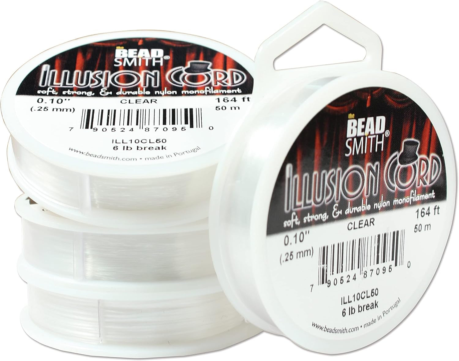 Illusion Cord – Durable Nylon Monofilament – Clear Color, 0.254Mm Diameter, 50-Meter Spool – Jewelry Making Cord for Creating Necklaces, Bracelets and DIY Crafts