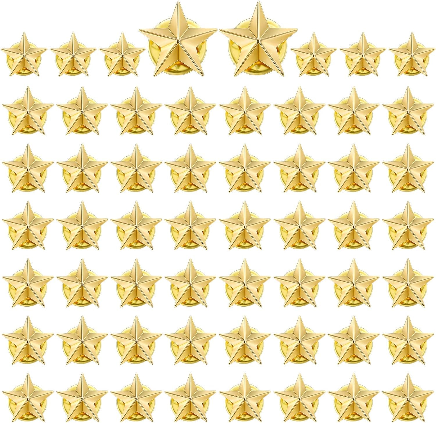 60 Pieces Star Badge Lapel Pin Veterans Day Star Pins for Backpacks Star Badge Pins Military Award Pins Labor Day 4Th of July Memorial Day Stars Brooches
