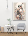 Owl Paint by Number for Adult Kit, DIY Acrylic Paint by Numbers for Adults Beginner, Owl and Flowers Oil Painting by Number on Canvas for Home Wall Decor 16X20Inch