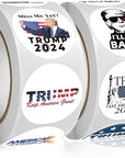 2024 Donald Trump Stickers Roll 500Pcs - Funny Presidential Election USA American Flag Decals - Easy Stick & Removeable for Scarpbook Window Tumblers Water Bottles Teens