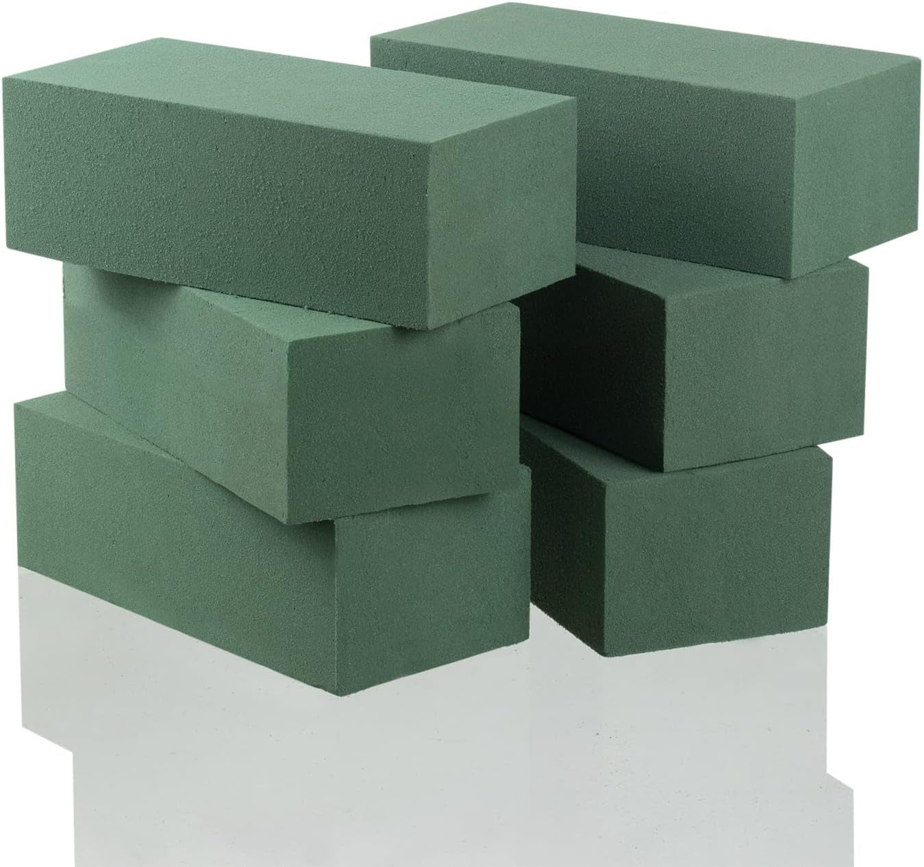 Floral Foam Blocks Wet Dry for Fresh or Artificial Flower Arrangements, Florist Styrafoam Bricks, 6 Pcs, Green
