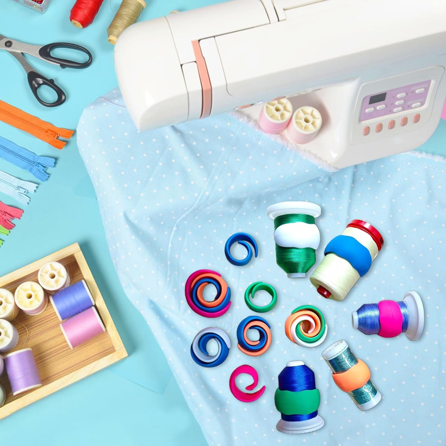 65PCS（65PCS+1PCS Gift) Embroidery Thread Holder-Keep Thread Spool Organized - Thread Spool Holder for Embroidery Thread,Sewing