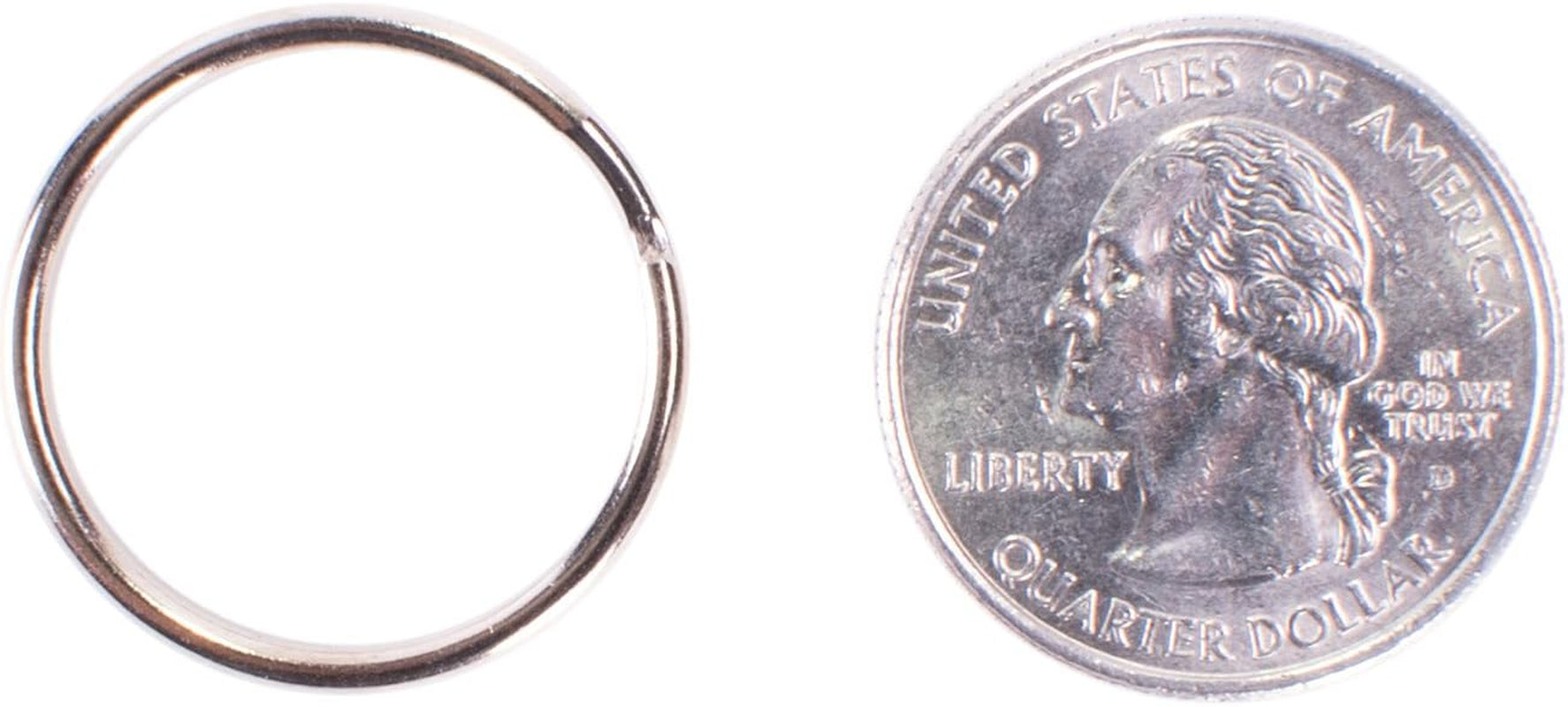1" (25Mm) Nickel Plated Silver Steel round Edged Split Circular Keychain Ring Clips for Car Home Keys Organization, Arts & Crafts, Lanyards (100)