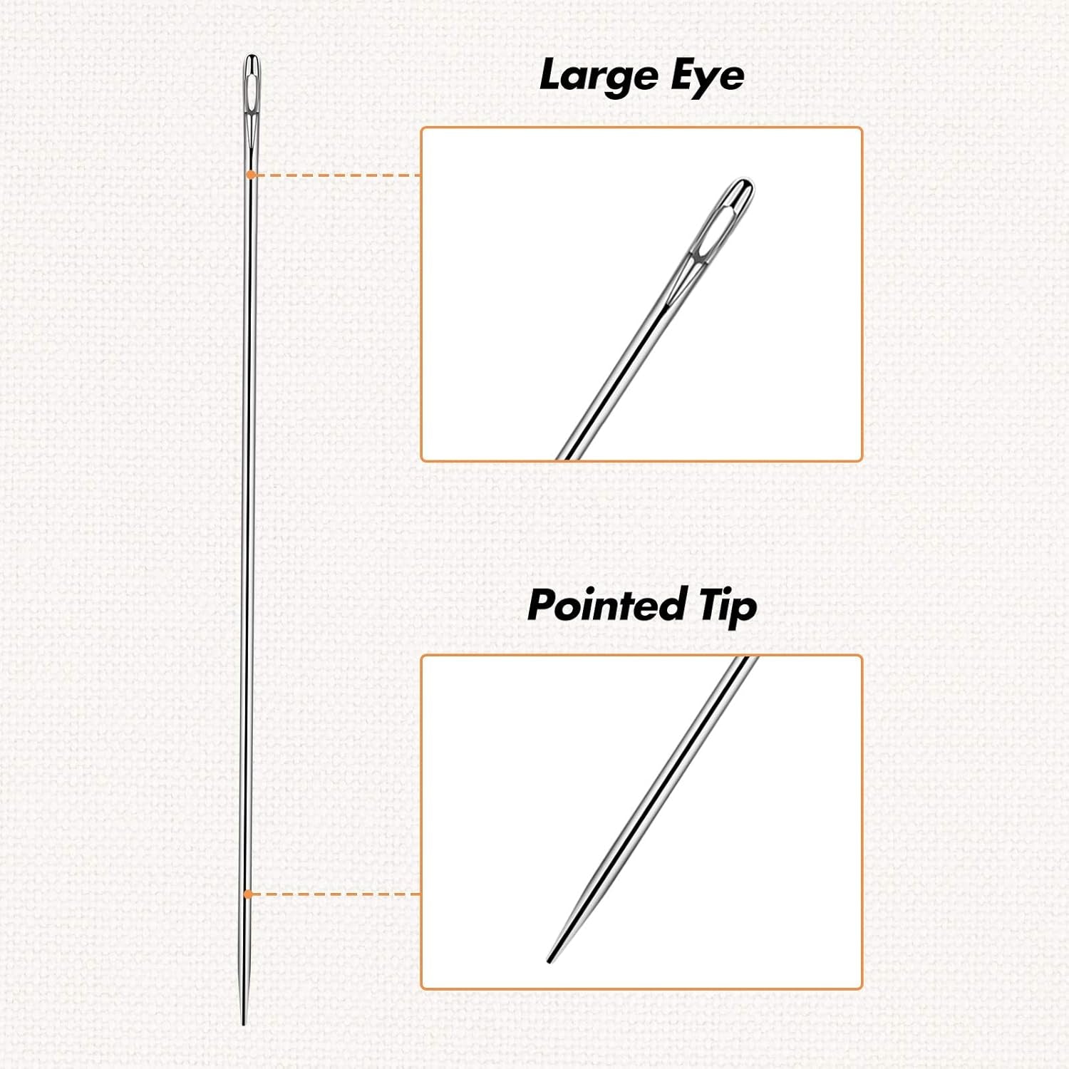 3 Pieces 12 Inch Upholstery Needle Extra Long Sewing Needles for Crafts Stainless Steel Straight Hand Upholstery Needle for Tufting Webbing,Sewing Edges and Stitching through Padding, Arts Projects