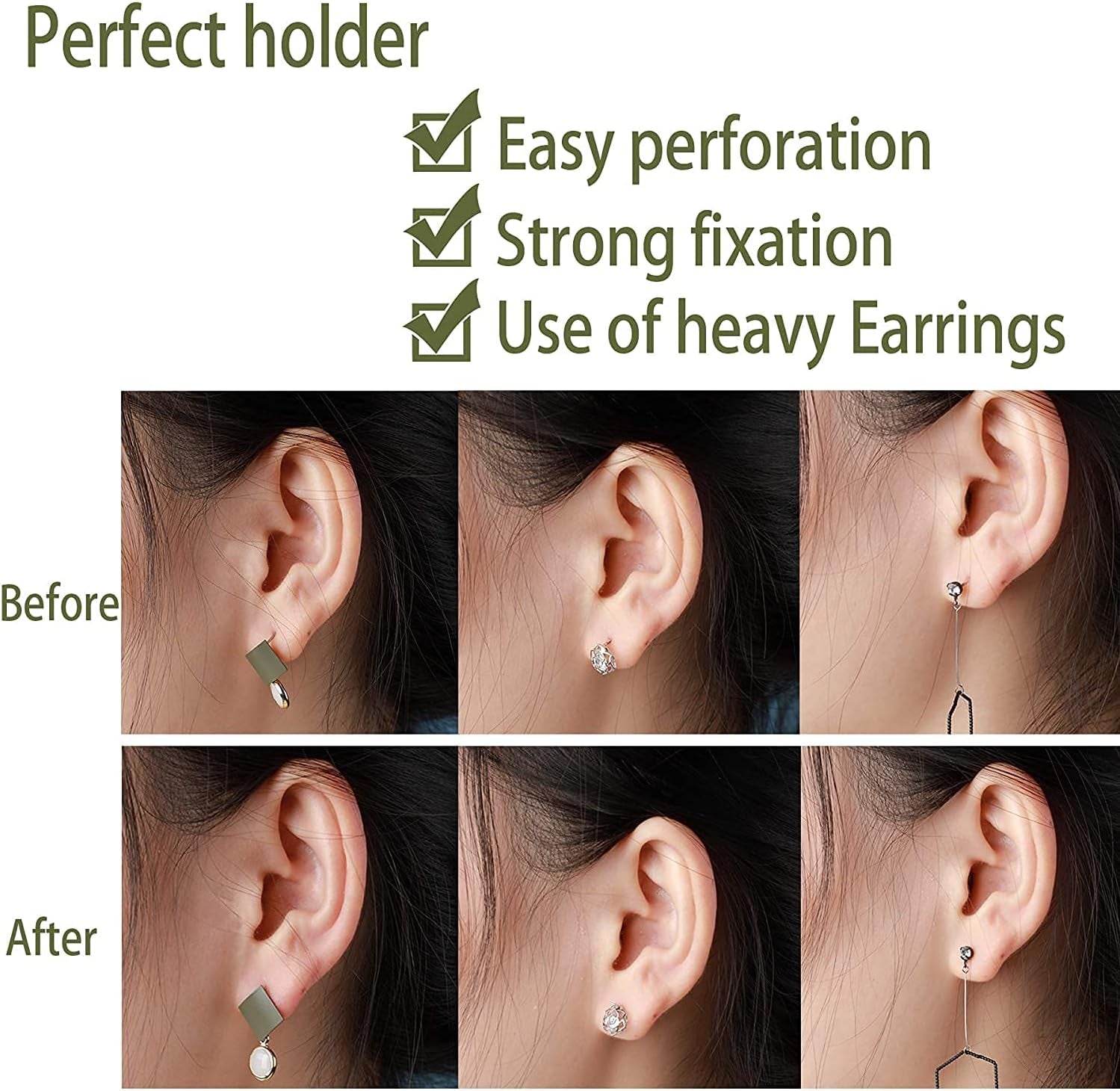 9 Pairs Earring Lifters with 30 Pieces Bullet Clutch Earring Backs, Earring Backs for Droopy Ears, Adjustable Hypoallergenic Sliver Safety Magic Earring Backs for Heavy Drooping Earring
