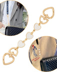 2Pcs Bag Extender Chain Purse Strap Extender Heart Shape Chain Straps Replacement Bag Extender Chain Handle Bag Accessories Replacement Womens Accessory Bag Chain Straps Heart Shape