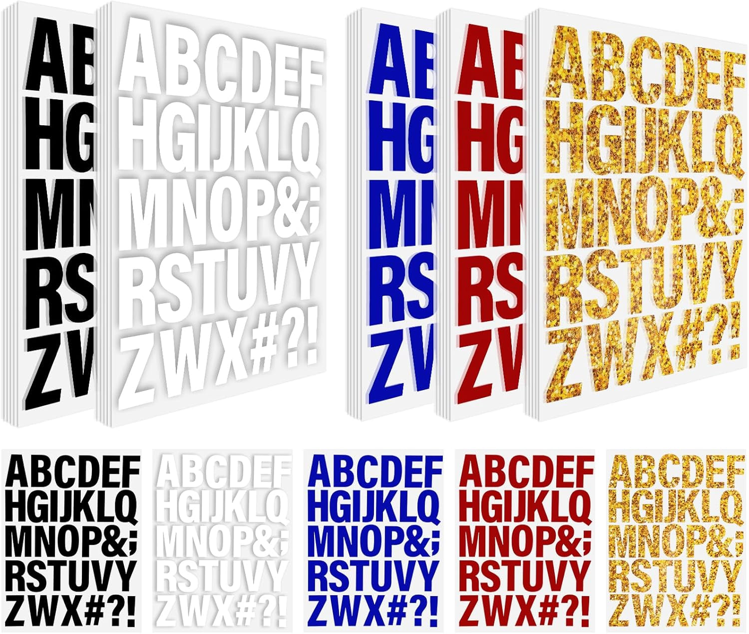 30 Sheets 930 Pieces Iron on Letters for Clothes 1.6 Inch Heat Transfer Letters with A-Z Iron on Vinyl Letters in 5 Colors PU Alphabet Adhesive Stickers for DIY Printing Craft Fabric T-Shirt Jersey