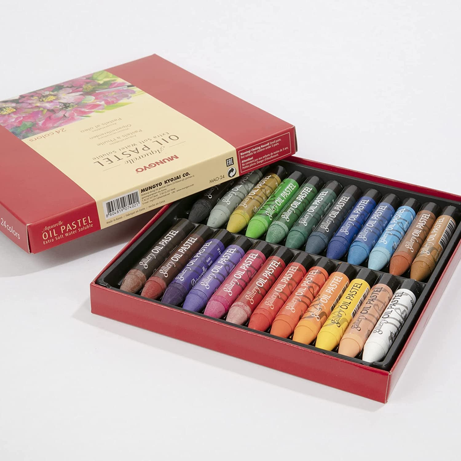 Water-Soluble Oil Pastel Set, 24 Vibrant Colors - Premium Blendable Art Sticks for Artists, Students, and Creatives - MAO-24