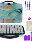 70 Slots Diamond Painting Storage Container, Diamond Painting Accessory Kit with Tools, Shockproof Storage Box for Diamond Art Craft Jewelry Bead Rhinestone Organizer.