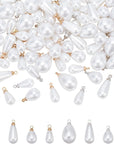 Teardrop Pearl Pendants Pearl Pendant Connectors Oval Pearl Beads White Imitation Pearl Pendants