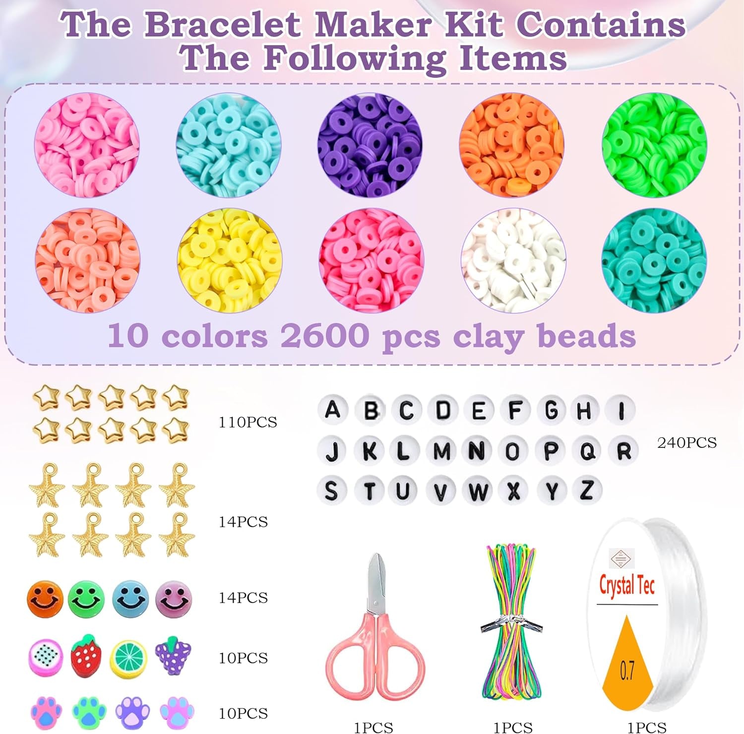 Stocking Stuffers for Kids - 3000 Clay Beads Bracelet Making Kit - Preppy Taylor Inspired Friendship Bracelets - Christmas Arts and Crafts Gift for Ages 6-12 Girl,Party Favors for Kids