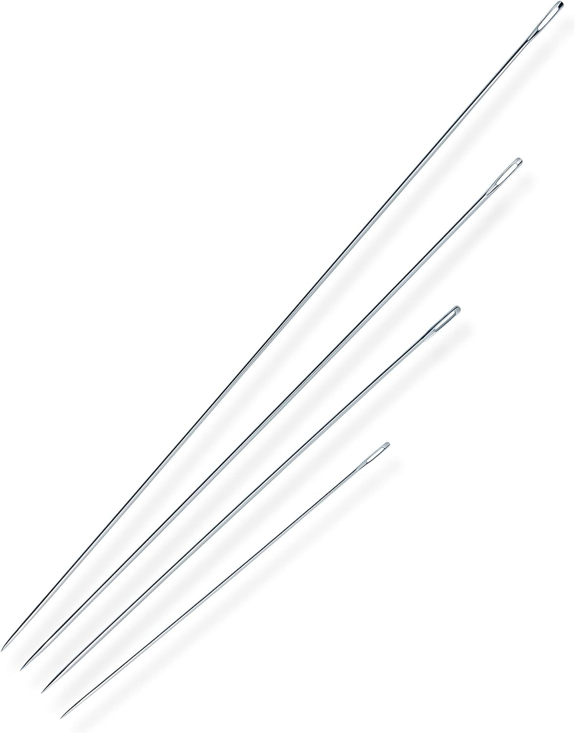 Home 9021 Long Straight Upholstery Hand Needles, Size 6, 8, 10 & 12-Inch (4-Piece), Silver