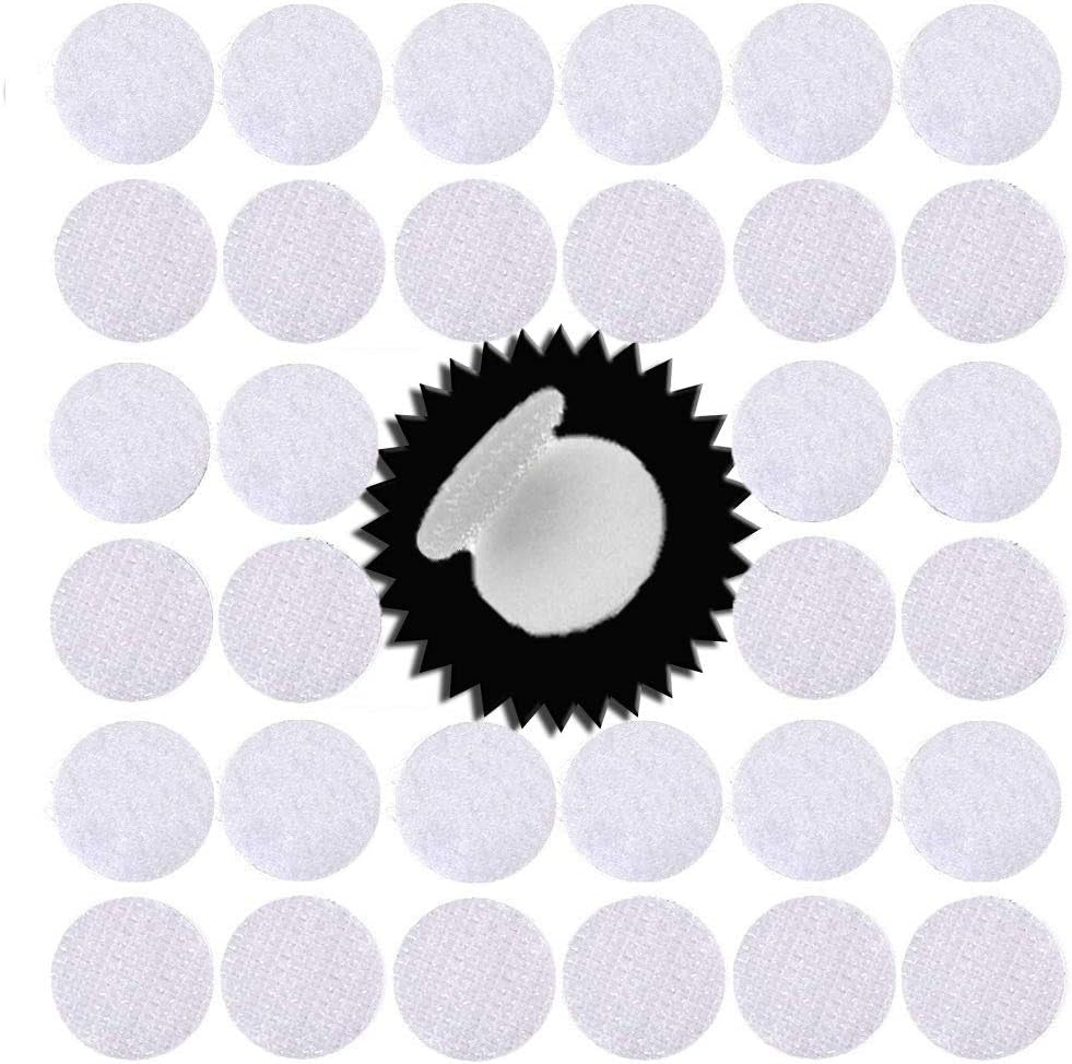 256Pcs Heavy Duty Hook and Loop Dot Pre-Cut 1 Inch in Diameter Self Adhesive Sticky Dot Fastening Mounting Double Sided Tape for Education Classroom Children'S Activities DIY Lover (White)