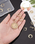 18K Gold Plated Huggie Hoop Earrings, 12Pcs Brass Stud Earring Findings Small Gold Hoop Jewelry Earrings Hooks with Loop for Women DIY Earring Crafts Making, Hole 1~2Mm