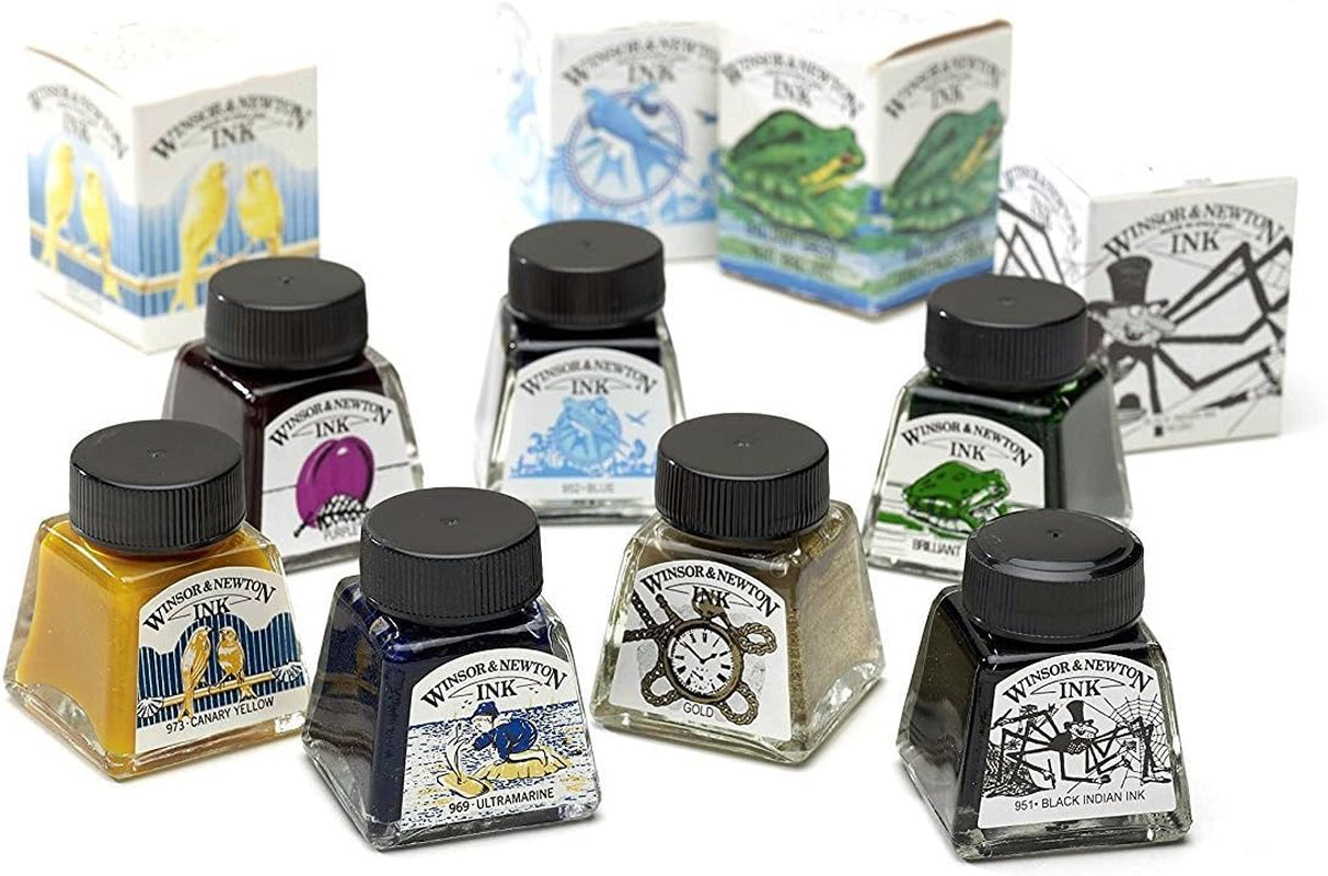 Drawing Ink, 30Ml Bottle, Black Dropper Cap