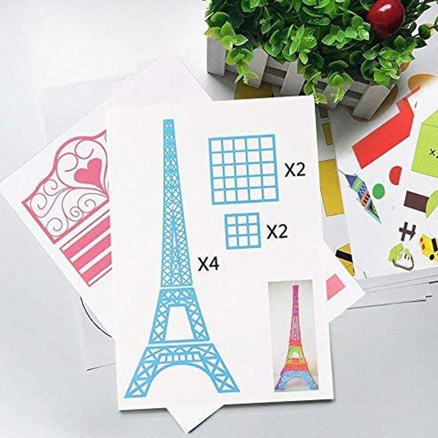 3D Printer Drawing Molds Paper Stencils for 3D Printing Pen, Printing Paper Painting Graffiti Template for 3D Pen Kids DIY Gift Present, 20 Sheets 40 Patterns with a PVC Transparent Board.
