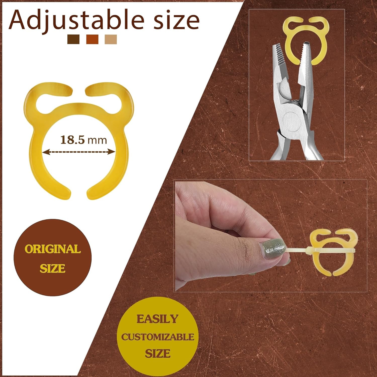 Crochet Tension Ring - Adjustable Size 16.8Mm to over 19Mm - Handmade Horn Ring for Finger, Crocheting, Knitting Yarn Ring Holder, Crochet Accessories with Box.