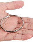 2 Inch Flat Key Rings - Large Split Key Rings - Silver Steel round Edged Circular Keychain Ring Clips - Sturdy Key Chain Ring Connector (Pack of 10)