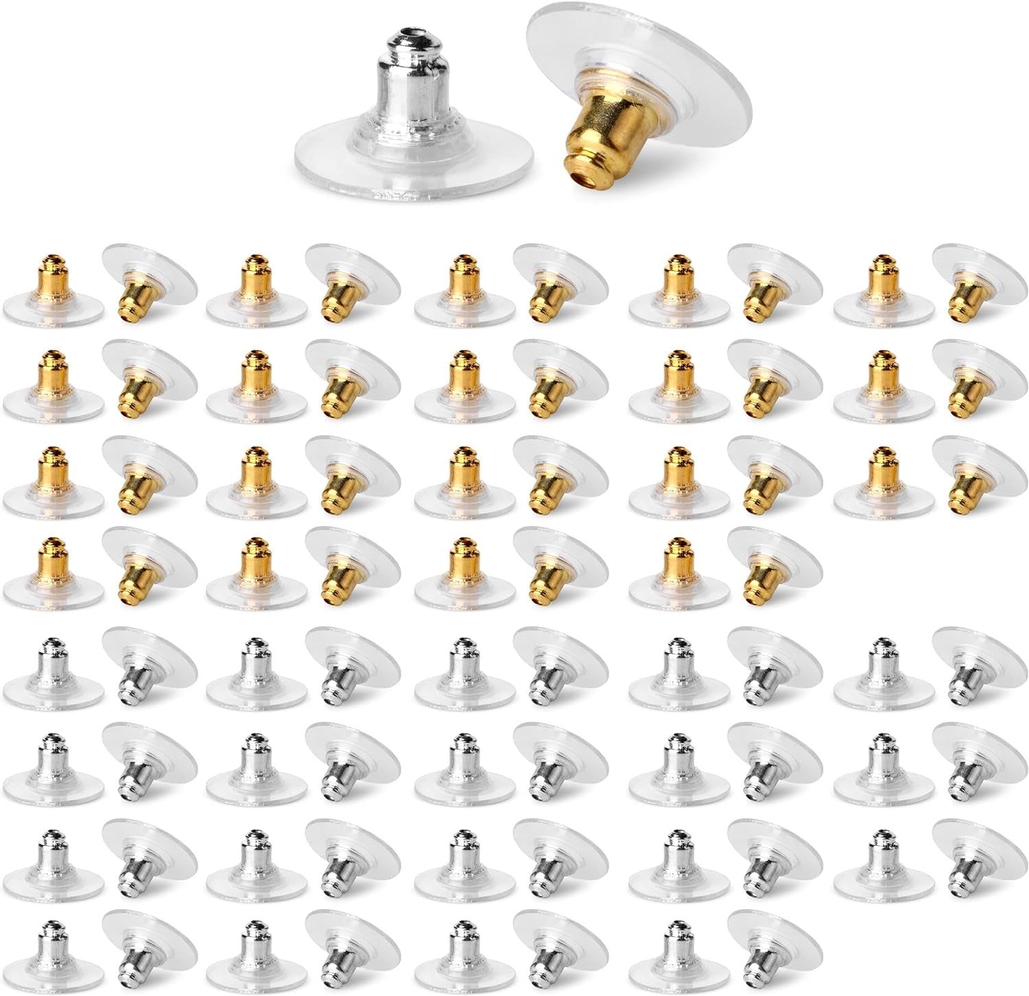 - Bullet Clutch Earring Backs with Pad, 76 Pcs, Gold & Silver, Rubber Earring Backings, Earring Backs for Studs, Earring Backs Replacements, Pierced Earring Backs, Earring Stoppers.