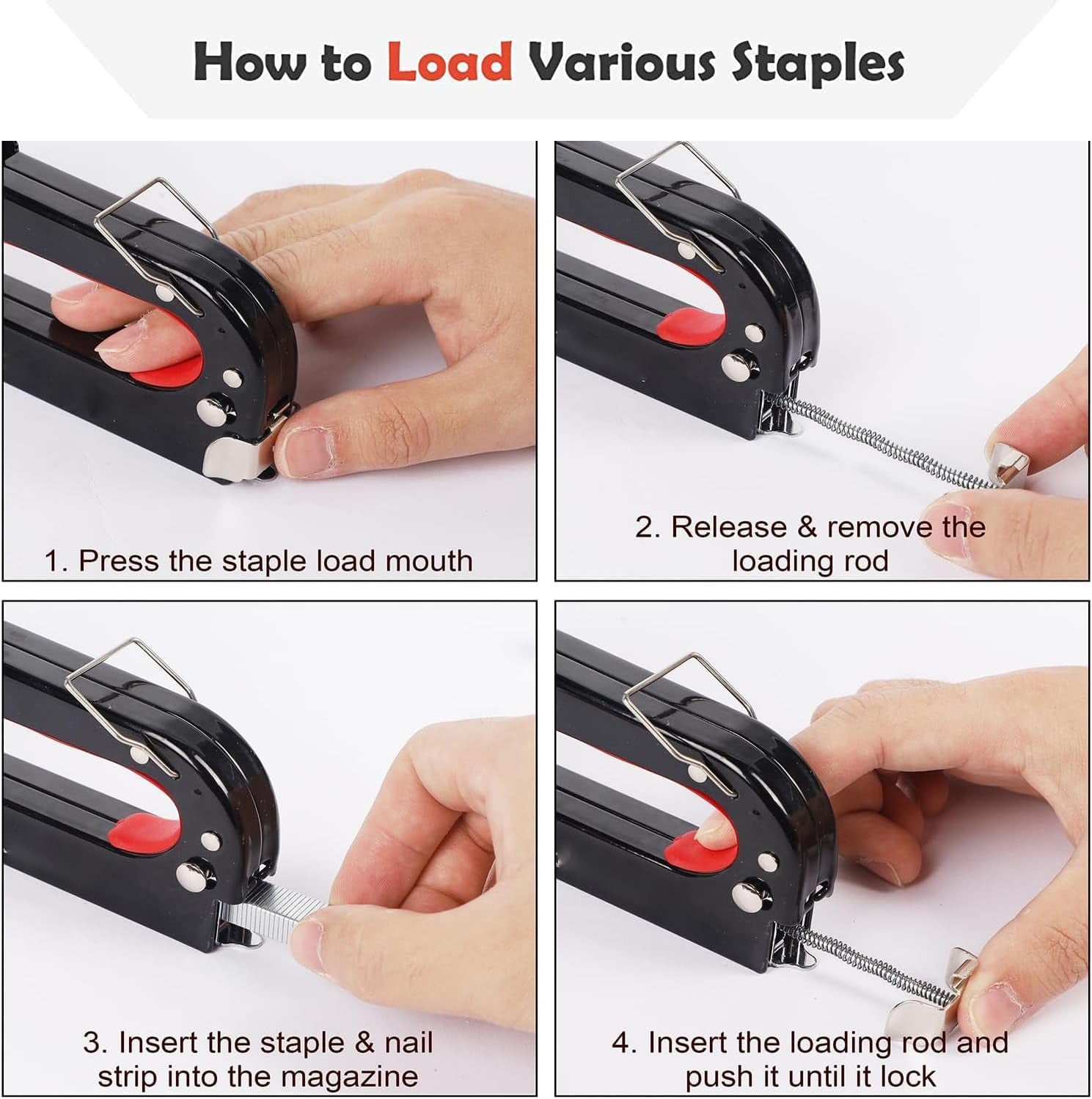 Heavy Duty Stretching Canvas Pliers with Spring Return Handles, and Staple Remover,3 in 1 Staple Gun for Upholstery with 1000 Staples for Art Oil Painting Stretching and Framing