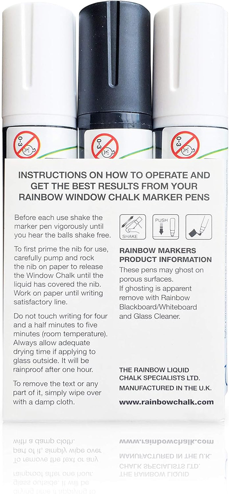Glass Pen Window Marker: Jumbo Liquid Chalk Window Markers for Glass Washable, Car Marker or Mirror Paint Pen - Car Windows, Storefront Windows & Party, Holiday (3 Pens - Black & White - Wide Tip)