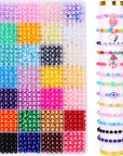 Pearl Beads for Bracelets Making 28 Colors Pearl Beads, 1680Pcs Multicolor Pearl Beads for Necklaces Earrings Making, round Pearl Beads Kit DIY Crafts for Girls Kids Adults