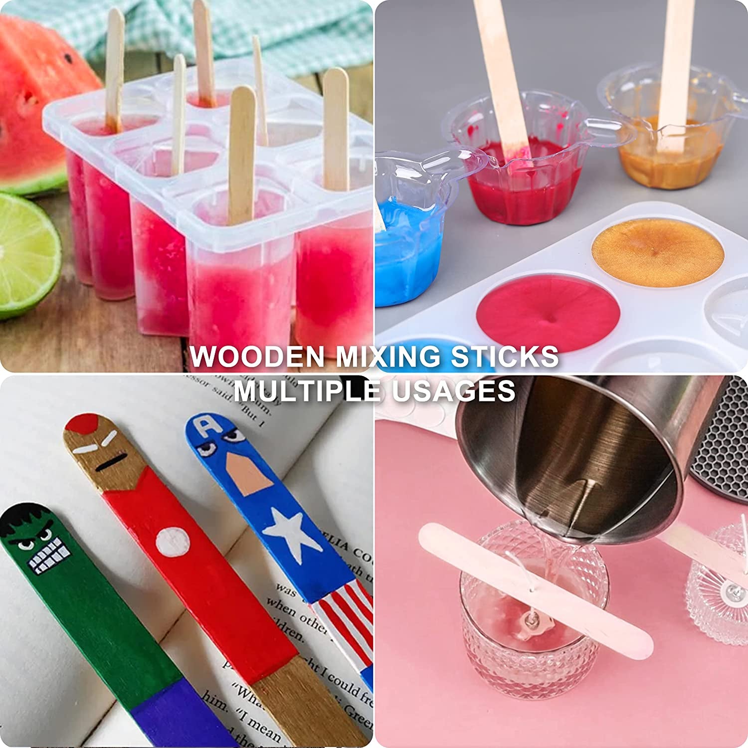 Epoxy Mixing Cups Kit,200Pcs, Plastic, 30Ml Disposable Measuring Cups,50 Wooden Stirring Sticks, Dropper for Paint Mixing, Jewelry Making