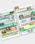Washi Tape Set, 20 Rolls Aesthetic Decorative Floral Masking Tape,Green Flowers Washi Tapes for Scrapbooking Supplies,Journaling Supplies,Diy Crafts,Junk Journal Supplies