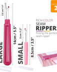 Seam Ripper 2 Pack - Thread Cutter and Threadripper for Crafting Notions & Quilting - Seam Rippers for Sewing, Unpicker Sewing Accessories and Supplies for Needlework, DIY Craft