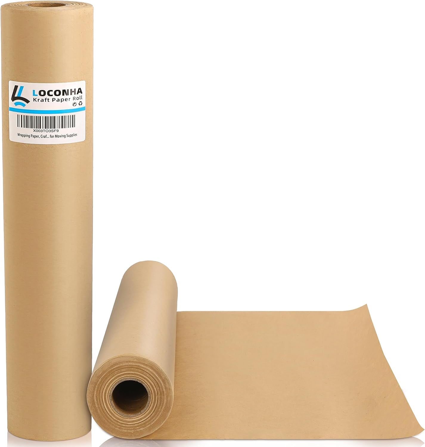 Wrapping Paper, Craft Paper, White Kraft Paper Roll 17.8"X 100Ft for Gift Wrapping, Floor Covering, Bulletin Board, Arts Crafts, Bouquet Flower, Table Runner, Poster, Packing Paper for Moving Supplies (Brown)