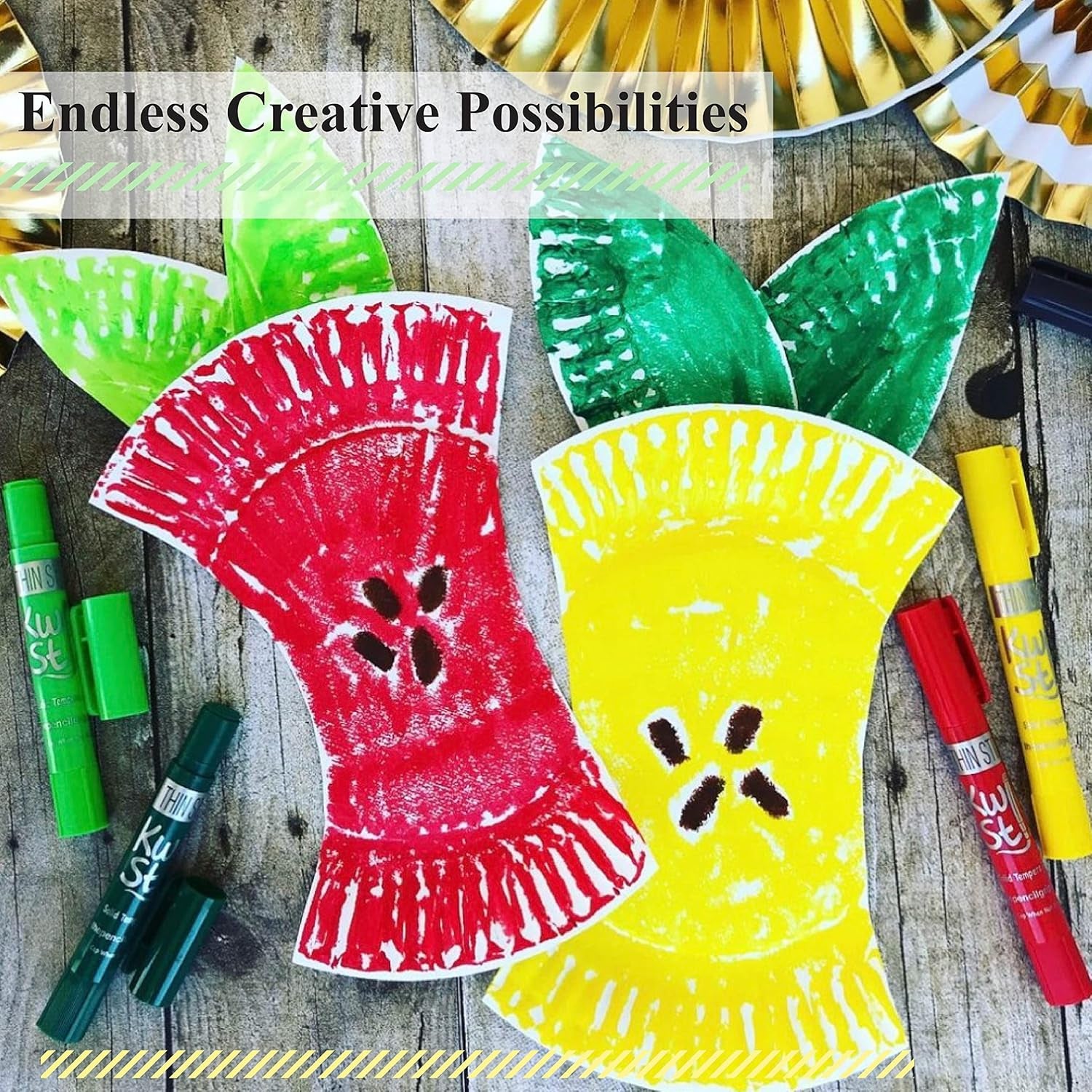 Kwik Stix Solid Tempera Paints, Thin Stix Paint Pens, Super Quick Drying, 6 Neon, 6 Metalix & 12 Classic Vibrant Colors - 24 Pack - TPG-620