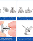 12 Sets Button Pins for Loose Jeans, No Sew and No Tools Instant Replacement Snap Tack Pant Button,  Reusable and Adjustable Metal Pants Button Tightener