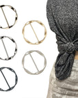 5 PCS Scarf Clips and Ring T Shirt Clip for Women Fashion Metal Circle Buckle for Clothes Hat Belt Decor