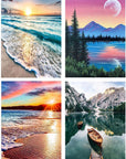 6 Pack Paint by Numbers for Adults - DIY Acrylic Painting Paint by Numbers Kits on Canvas without Frame, Simple Flower Oil Painting for Home Wall Decor 9.8X13.8Inch(25X35Cm)