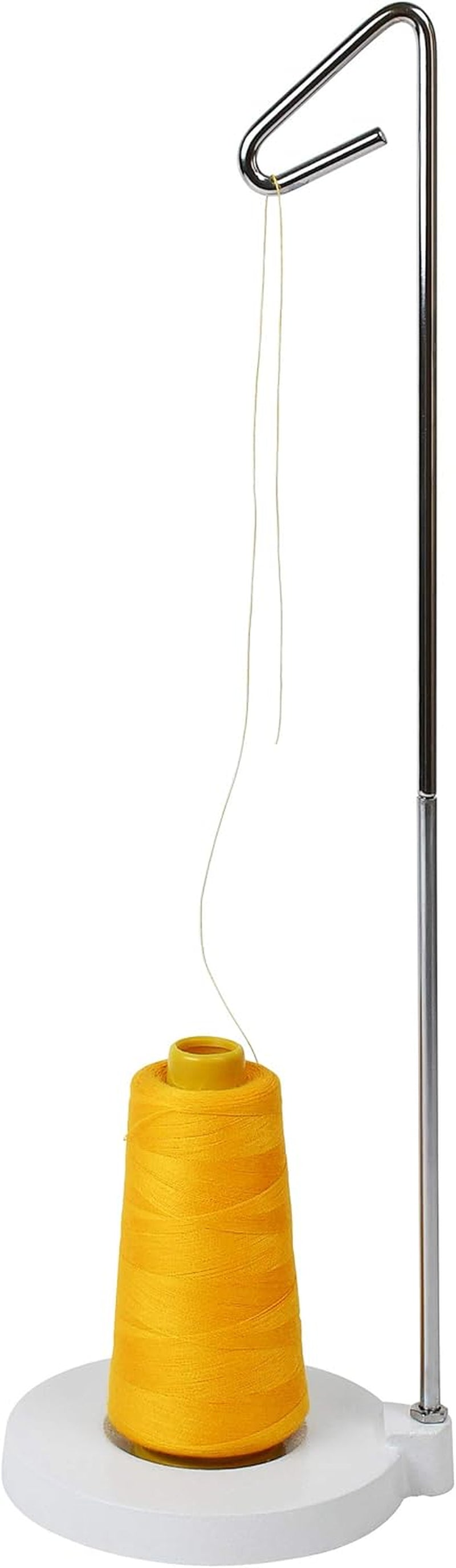 Heavy Duty Single Cone or Spool Thread Stand - Cast Iron Metal Stand - White Single Cone Embroidery Thread Holder - Fits All Threads for Sewing Embroidery Serger