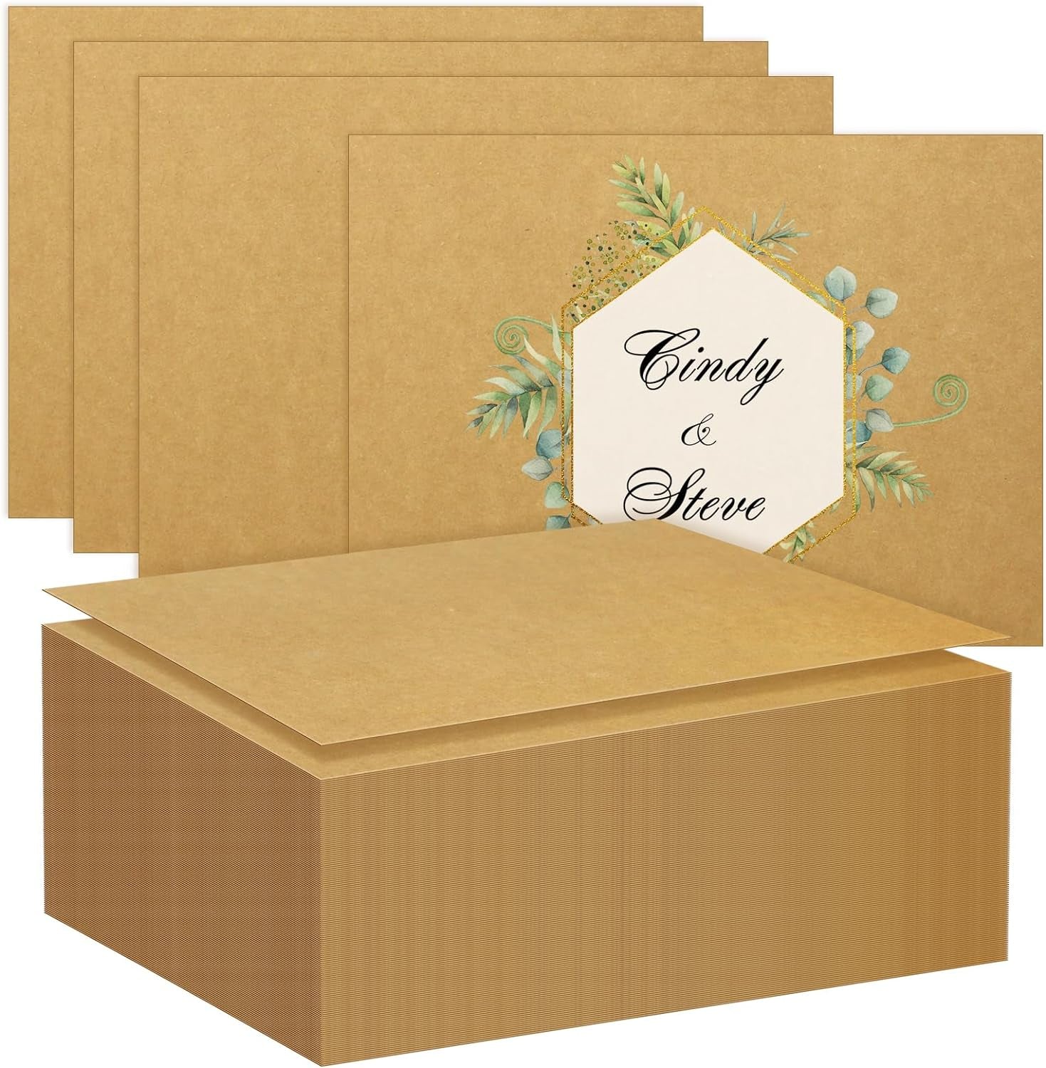 200 Sheets Brown Kraft Cardstocks, Letter Size Thick Paper Cover Card Stock Printer Paper for Craft Scrapbooking, DIY Cards Making, 8.5" X 11" (Brown)