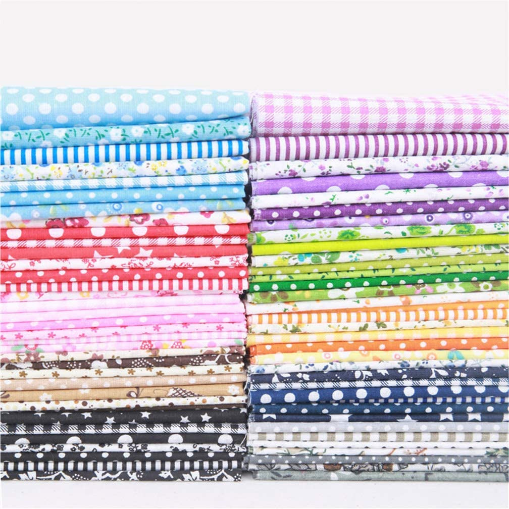 56 Pieces 9.8"X 9.8" (25Cm X 25Cm) Squares Cotton 100% Floral Printed Sewing Supplies Fabric for Quilting Patchwork, DIY Craft, Scrapbooking Cloth