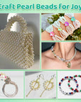 2400Pcs Pearl Beads, Beads, 47 Colors Beads for Beacelets, Multicolor Bracelet Making Kit round Beads for Jewelry Making with Elastic String, DIY Crafts Beads Set.