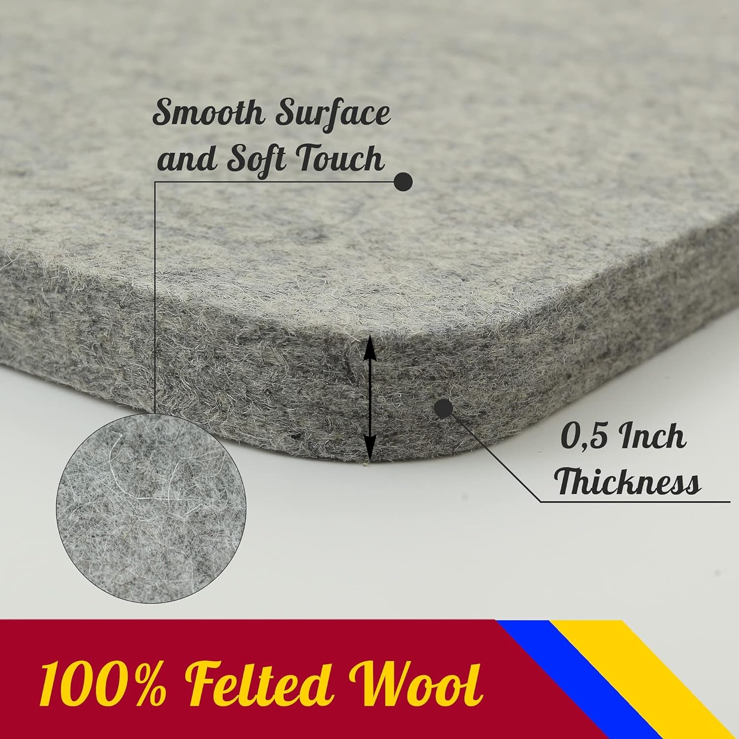 Wool Pressing Mat - 17" X 13.5" Quilting Ironing Pad - 100% New Zealand Felted Wool Iron Board for Quilters, Great for Quilting & Sewing Projects by