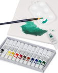 Tabletop Easel Set - 24 Pieces Starter Kit - Artist Acrylic Painting Kit with 12 Acrylic Paints Set, Canvas Panels, Brushes, Wooden Palette for Kids, Adults, Beginners, Professionals