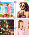 82 Pieces Candy Pendant Charm for Jewelry Making, Includes 24 Resin Candy Pendant, 22 DIY Bear Charms, 14 Gummy Heart Charms, 10 Lollipop Polymer Clay Charms and 12 Milk Tea Ice Cream Charms